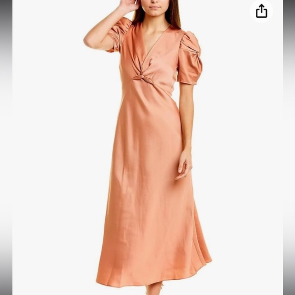 Taylor Dresses & Skirts - Taylor Women's Knot Front Dress with Puff Sleeve